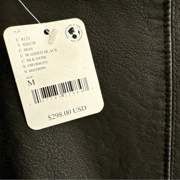 NWT Free People All About That Moto Vegan Leather Jacket in Off Black Sz Medium - Picture 8 of 9